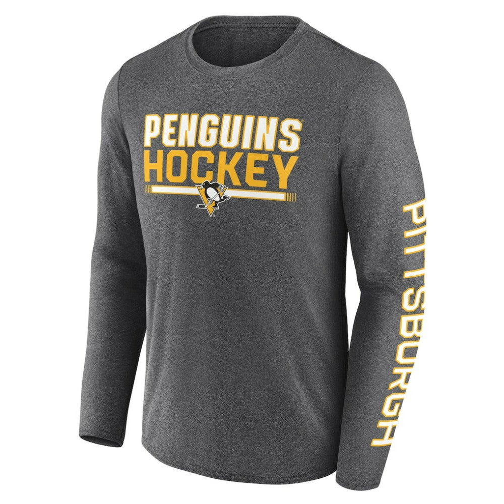Pittsburgh Penguins Fanatics Sweep Iconic Synthetic Long Sleeve T-Shirt - Heather Charcoal | Fanatics online