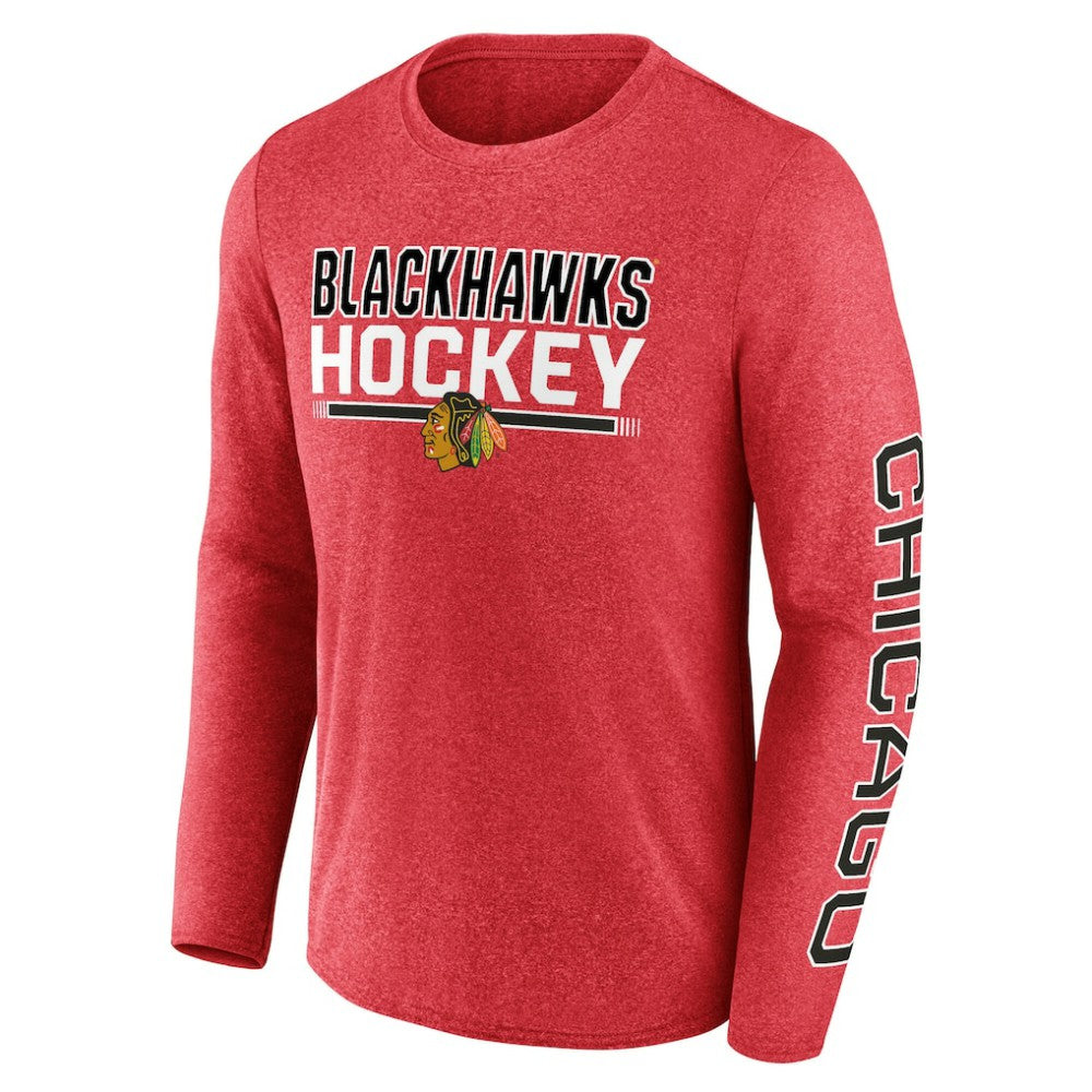 Chicago Blackhawks Fanatics Sweep Iconic Synthetic Long Sleeve T-Shirt - Heather Red | Fanatics on sale