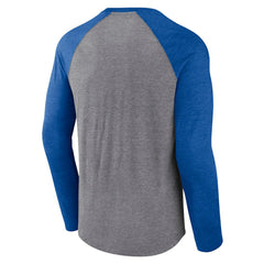 St. Louis Blues Fanatics 2022 NHL Winter Classic Vintage Distressed Raglan Tri-Blend Long Sleeve T-Shirt - Heather Gray/Heather Blue | Fanatics discount