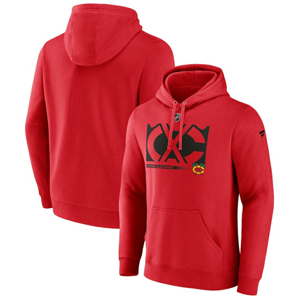 Chicago Blackhawks Fanatics Fleece Pullover Hoodie - Red | Fanatics Clearance