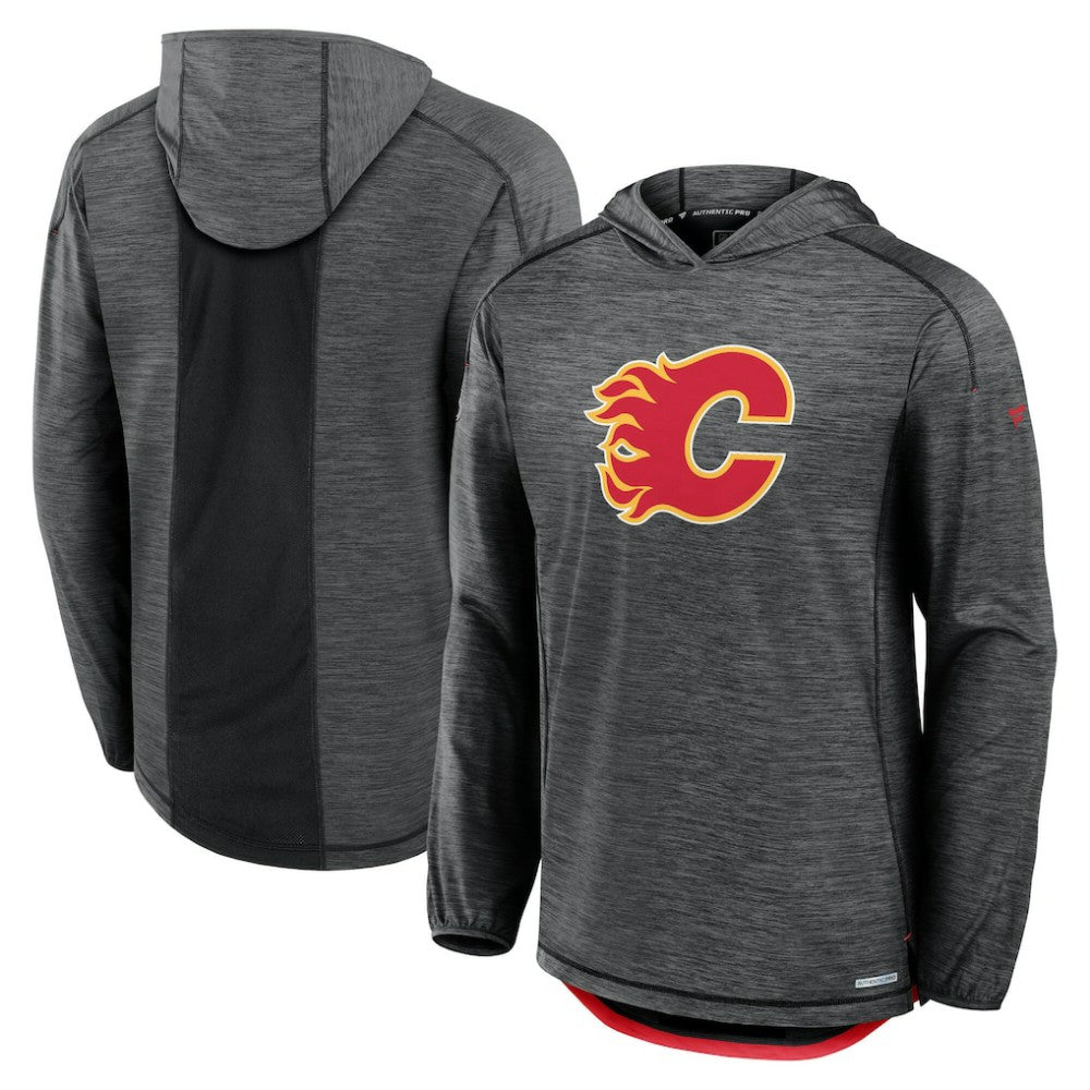 Calgary Flames Fanatics Authentic Pro Rink Pullover Hoodie - Heather Charcoal | Fanatics online