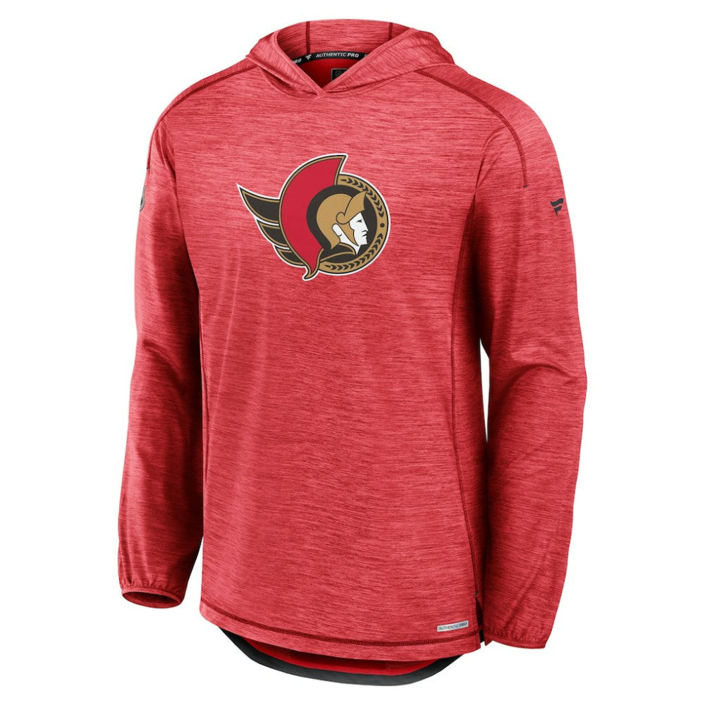 Ottawa Senators Fanatics Authentic Pro Rink Pullover Hoodie - Heather Red | Fanatics Clearance