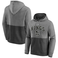 Los Angeles Kings Fanatics Block Party Signature Pullover Hoodie - Heather Gray/Heather Charcoal | Fanatics on sale
