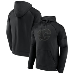 Calgary Flames Fanatics Black Ice Defender Raglan Pullover Hoodie | Fanatics discount