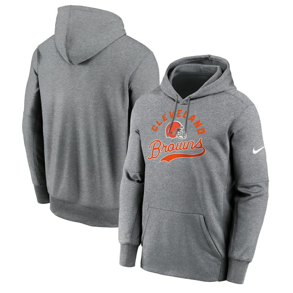Cleveland Browns Performance Fleece Pullover Hoodie - Heather Gray - Nike