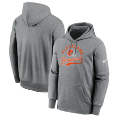 Cleveland Browns Performance Fleece Pullover Hoodie - Heather Gray - Nike