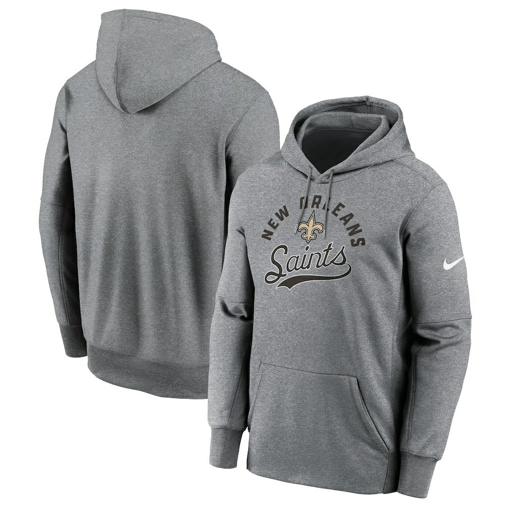 New Orleans Saints Performance Fleece Pullover Hoodie - Heather Gray - Nike