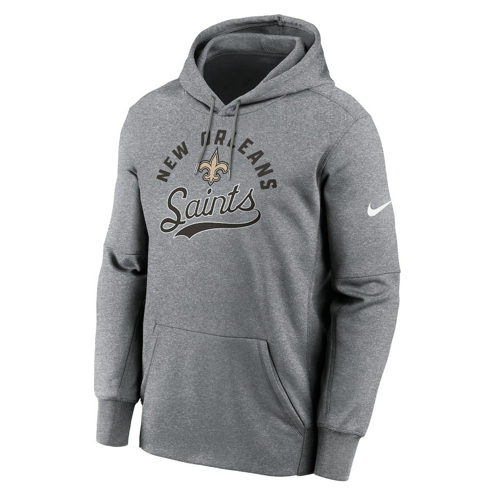 New Orleans Saints Performance Fleece Pullover Hoodie - Heather Gray - Nike