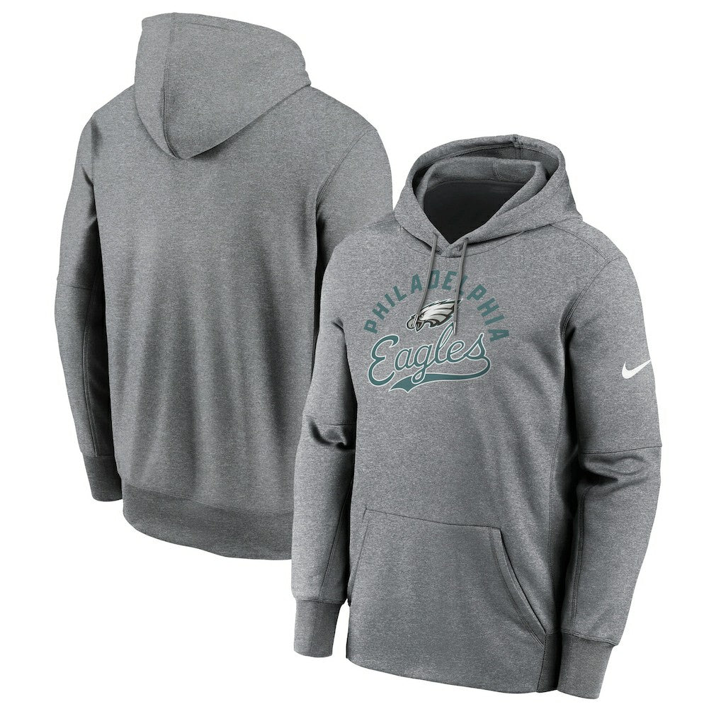 Philadelphia Eagles Performance Fleece Pullover Hoodie - Heather Gray - Nike