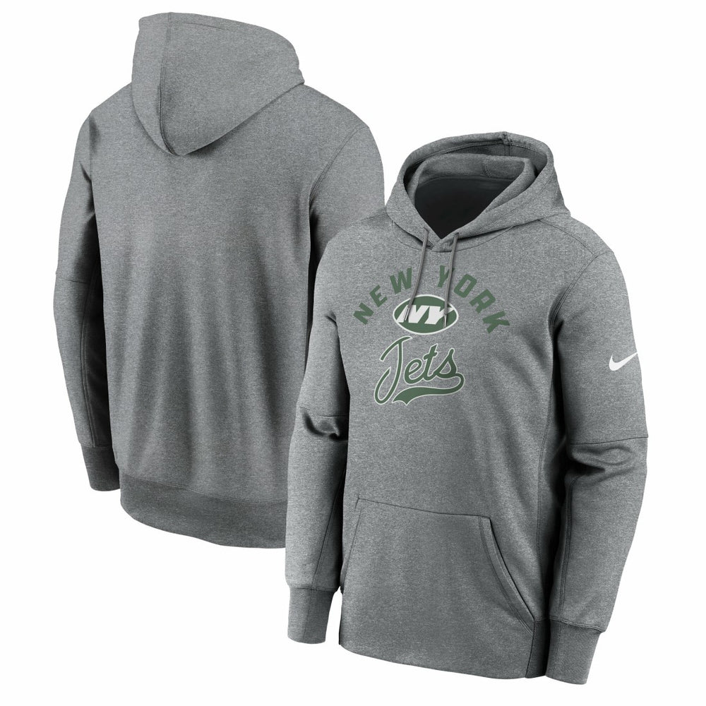 New York Jets Performance Fleece Pullover Hoodie - Heather Gray - Nike