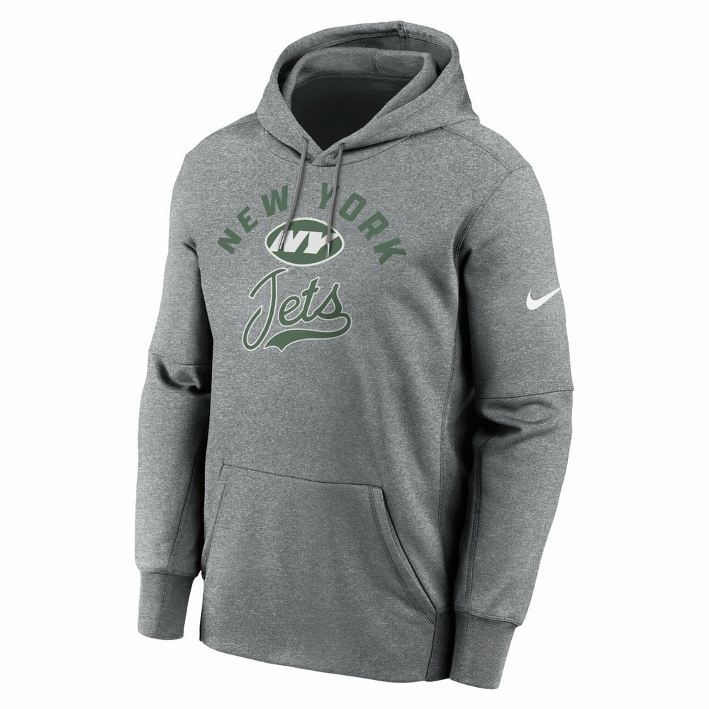 New York Jets Performance Fleece Pullover Hoodie - Heather Gray - Nike