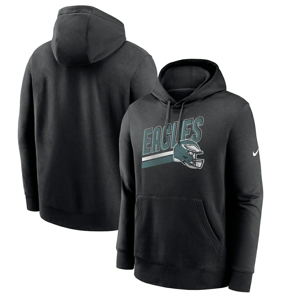Philadelphia Eagles Club Fleece Pullover Hoodie - Black - Nike