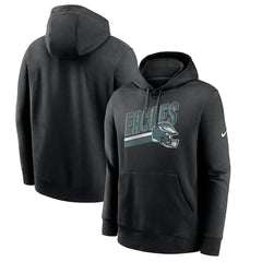 Philadelphia Eagles Club Fleece Pullover Hoodie - Black - Nike