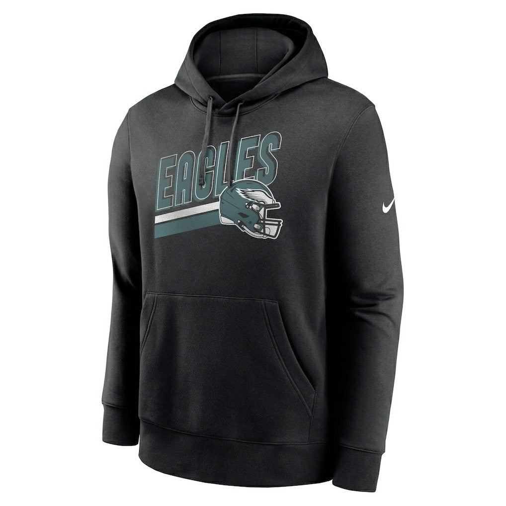 Philadelphia Eagles Club Fleece Pullover Hoodie - Black - Nike