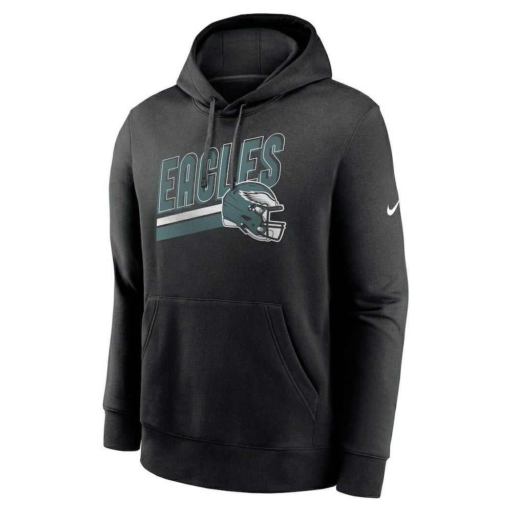 Philadelphia Eagles Club Fleece Pullover Hoodie - Black - Nike