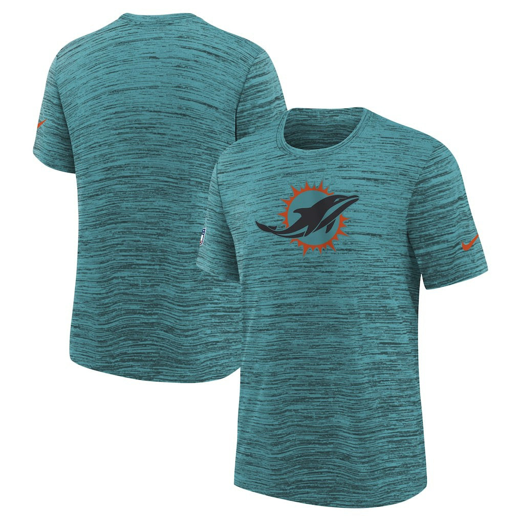 Miami Dolphins Youth 2025 Rivalries Collection Sideline Velocity Dri-FIT T-Shirt - Turbo Green - Nike