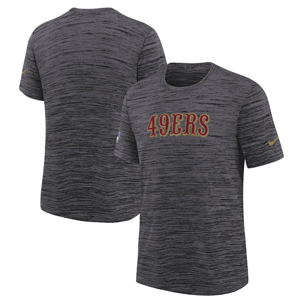 San Francisco 49ers Youth 2025 Rivalries Collection Sideline Velocity Dri-FIT T-Shirt - Heather Black - Nike