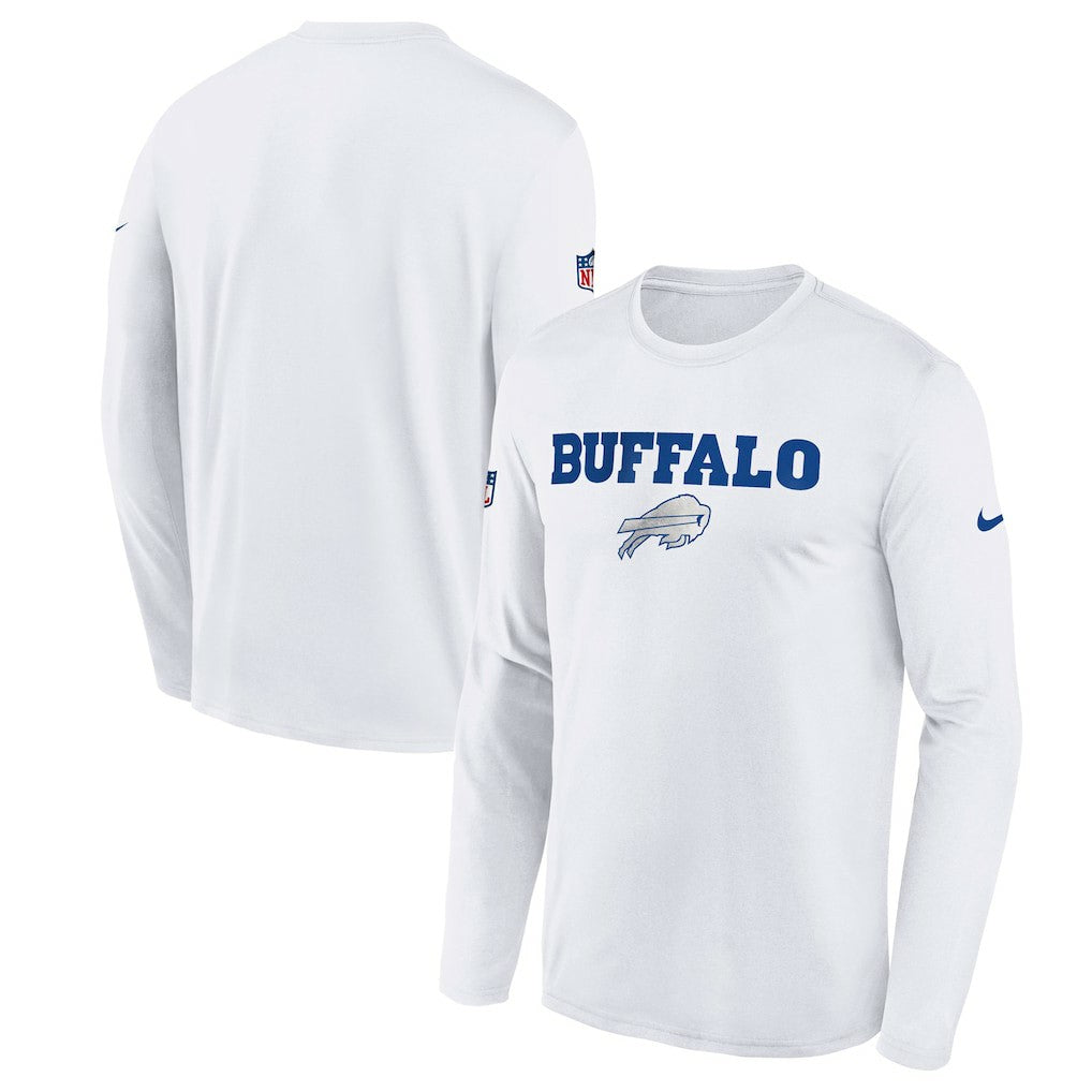 Buffalo Bills Youth 2025 Rivalries Collection Sideline Legend Dri-FIT Long Sleeve T-Shirt - White - Nike