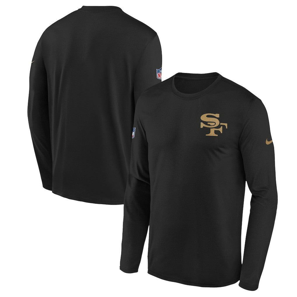 San Francisco 49ers Youth 2025 Rivalries Collection Sideline Legend Dri-FIT Long Sleeve T-Shirt - Black - Nike