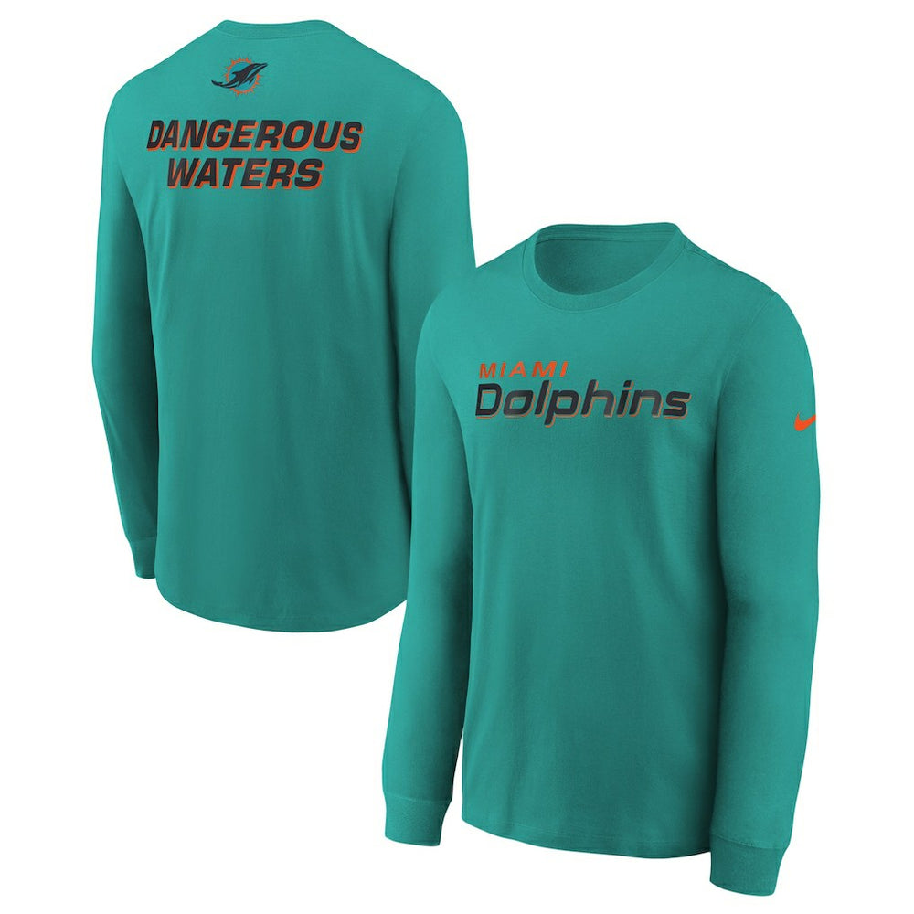 Miami Dolphins Youth 2025 Rivalries Collection Long Sleeve T-Shirt - Turbo Green - Nike