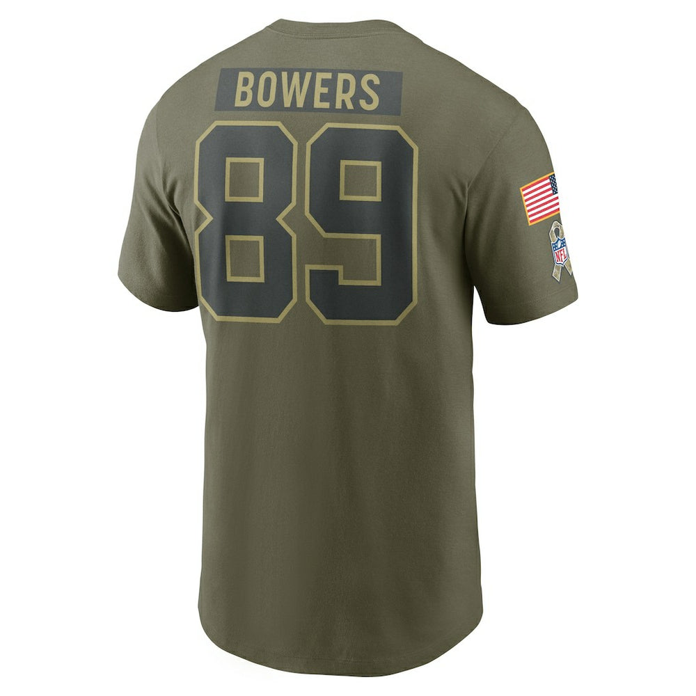 Brock Bowers Las Vegas Raiders 2025 Salute to Service Name & Number T-Shirt - Olive - Nike