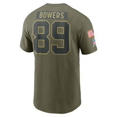 Brock Bowers Las Vegas Raiders 2025 Salute to Service Name & Number T-Shirt - Olive - Nike