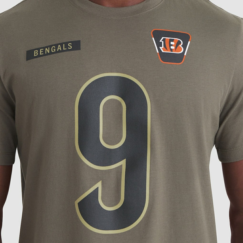 Joe Burrow Cincinnati Bengals 2025 Salute to Service Name & Number T-Shirt - Olive - Nike
