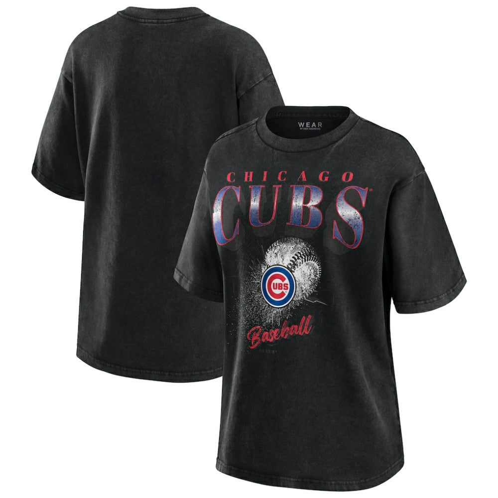 Chicago Cubs WEAR by Erin Andrews Women's Oversized Boyfriend T-Shirt Discount