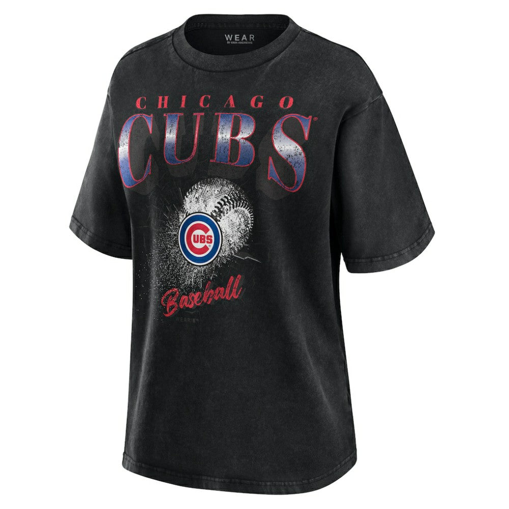 Chicago Cubs WEAR by Erin Andrews Women's Oversized Boyfriend T-Shirt Discount