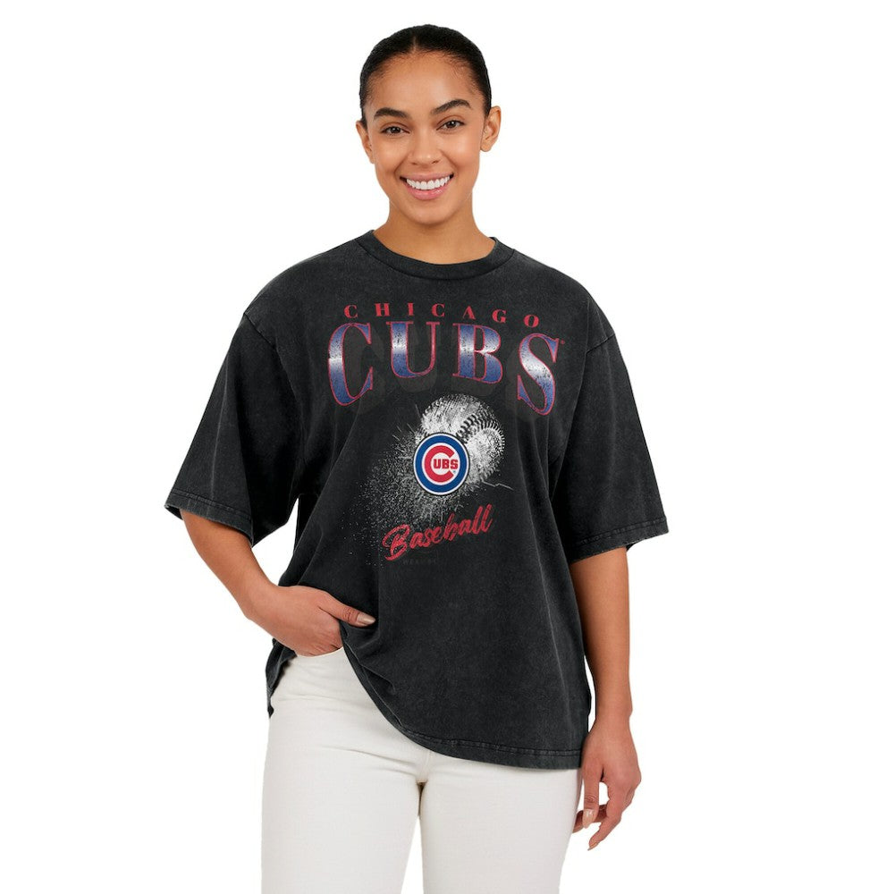 Chicago Cubs WEAR by Erin Andrews Women's Oversized Boyfriend T-Shirt Discount
