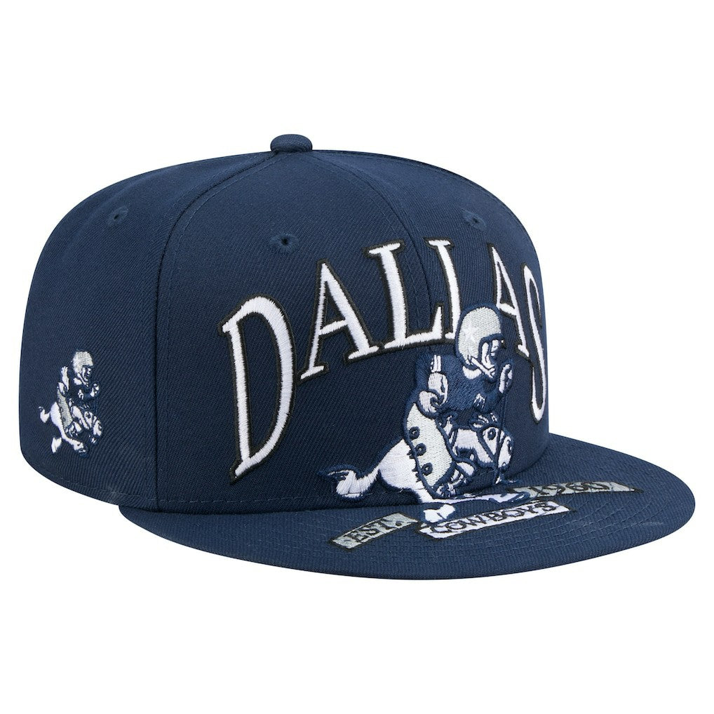 Dallas Cowboys New Era Throwback Oversized 59FIFTY Fitted Hat - Navy - NFL