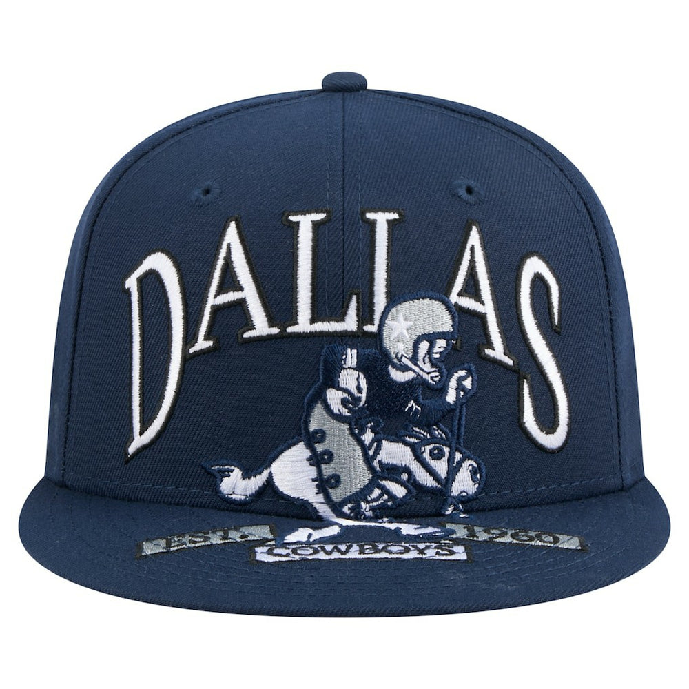 Dallas Cowboys New Era Throwback Oversized 59FIFTY Fitted Hat - Navy - NFL