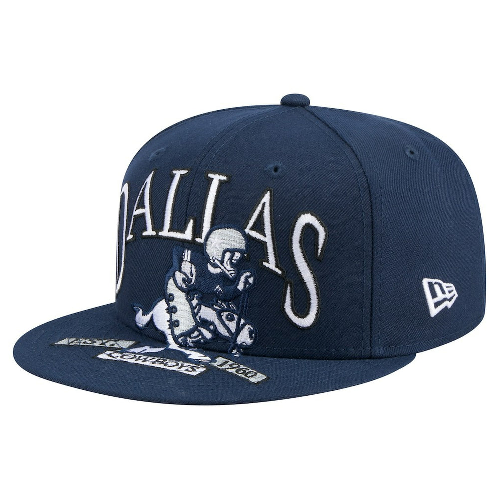 Dallas Cowboys New Era Throwback Oversized 59FIFTY Fitted Hat - Navy - NFL