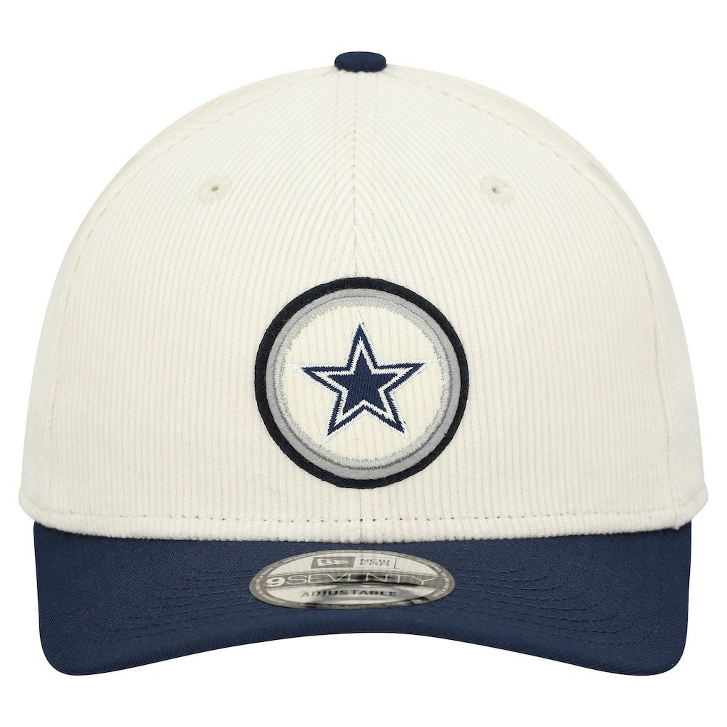 Dallas Cowboys New Era Loyal Corduroy 9SEVENTY Adjustable Hat - Cream - NFL