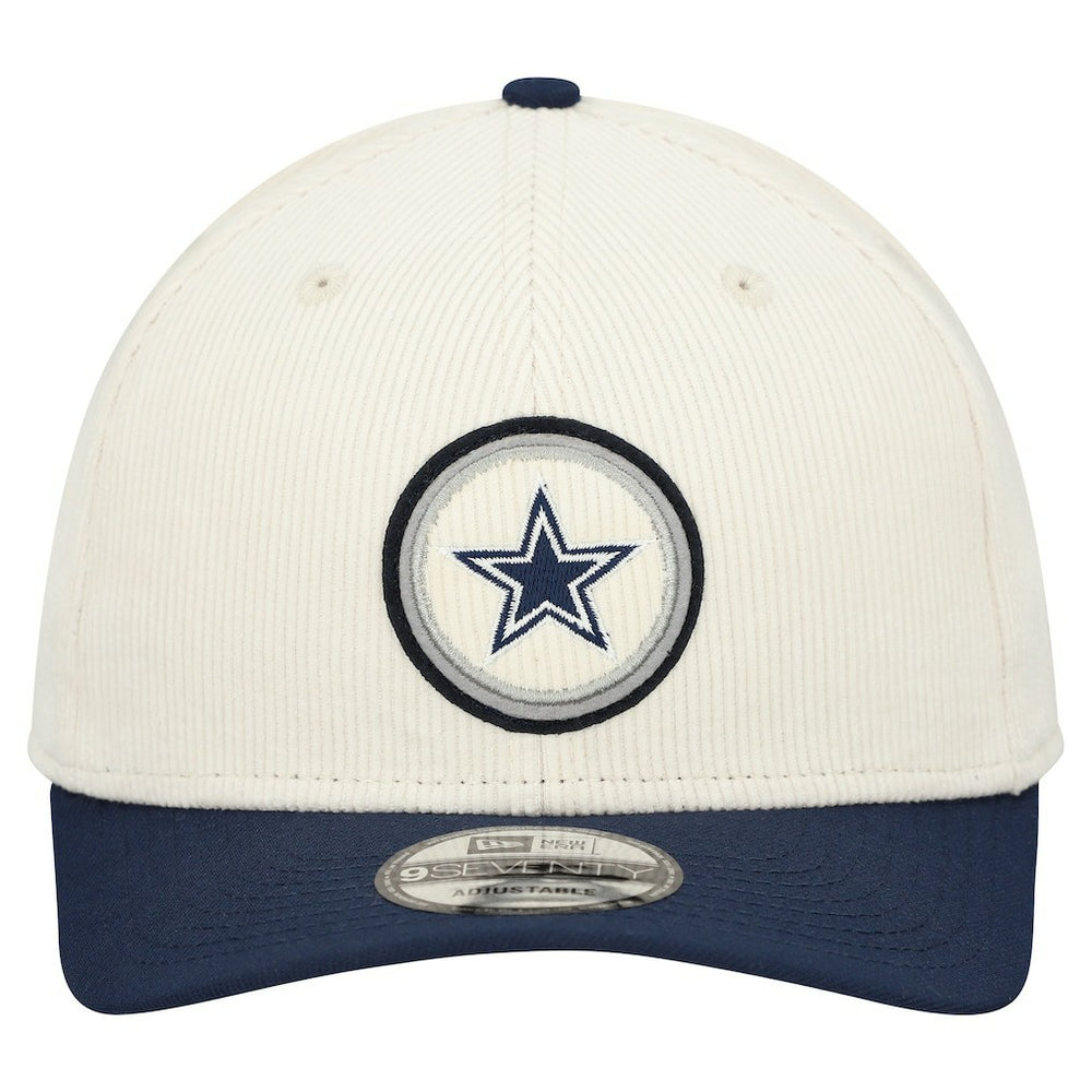 Dallas Cowboys New Era Loyal Corduroy 9SEVENTY Adjustable Hat - Cream - NFL