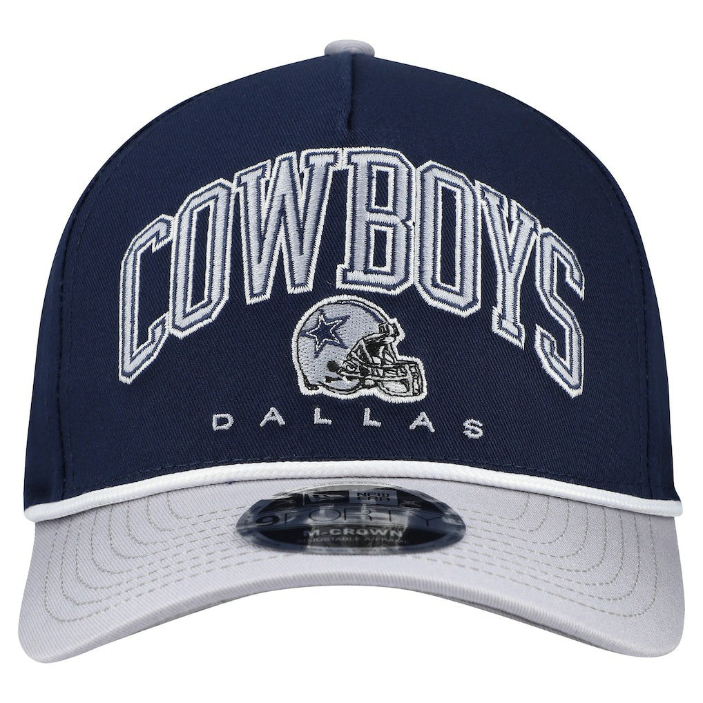 Dallas Cowboys New Era Arch 9FORTY A-Frame M-Crown Adjustable Hat - Navy - NFL