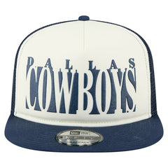 Dallas Cowboys New Era Cutout A-Frame 9FIFTY Snapback Hat - Cream/Navy - NFL