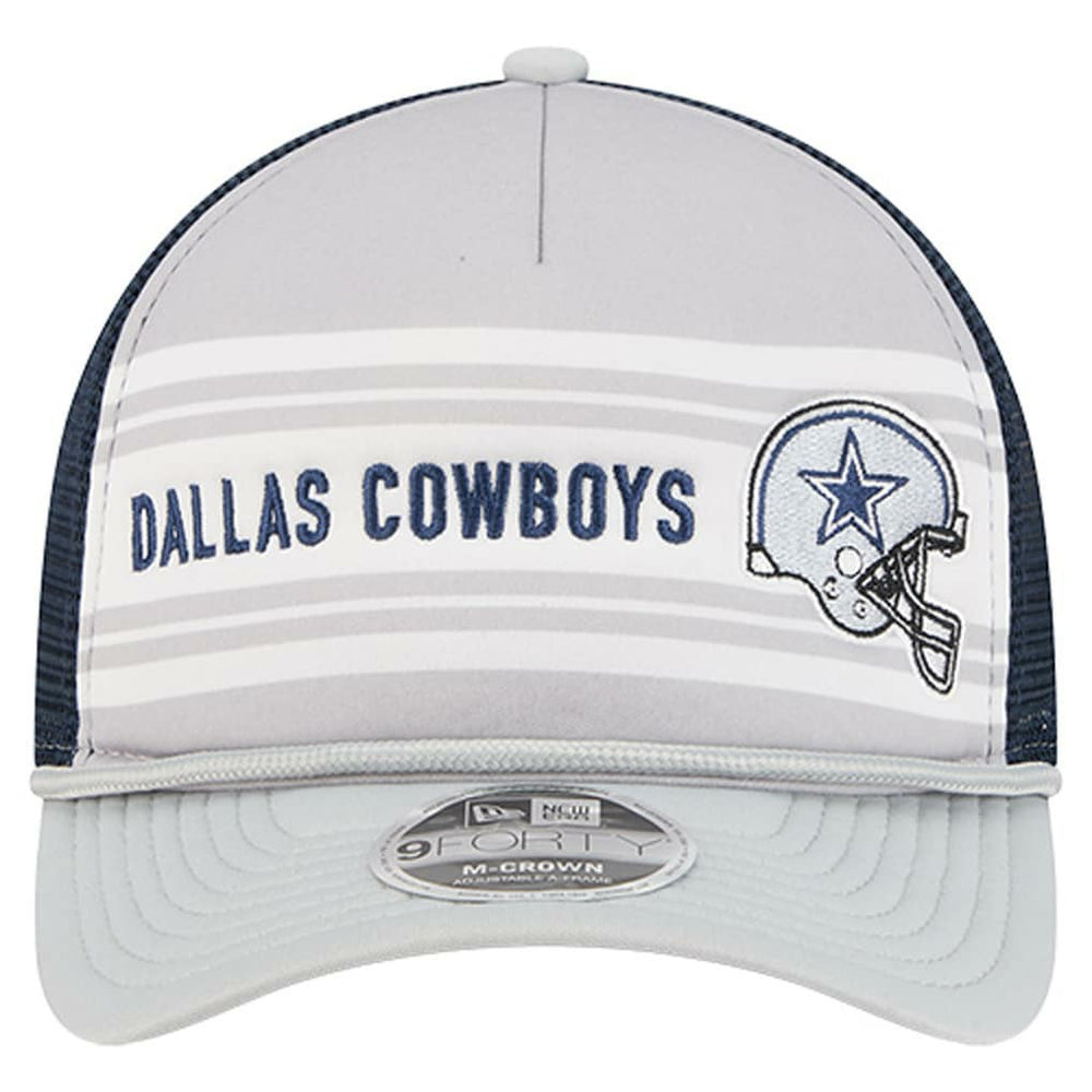 Dallas Cowboys New Era Linear A-Frame 9FORTY Adjustable Hat - Silver/Navy - NFL