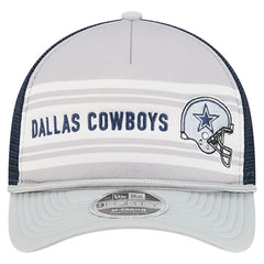 Dallas Cowboys New Era Linear A-Frame 9FORTY Adjustable Hat - Silver/Navy - NFL