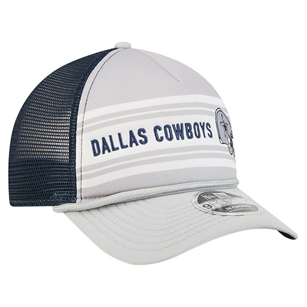 Dallas Cowboys New Era Linear A-Frame 9FORTY Adjustable Hat - Silver/Navy - NFL