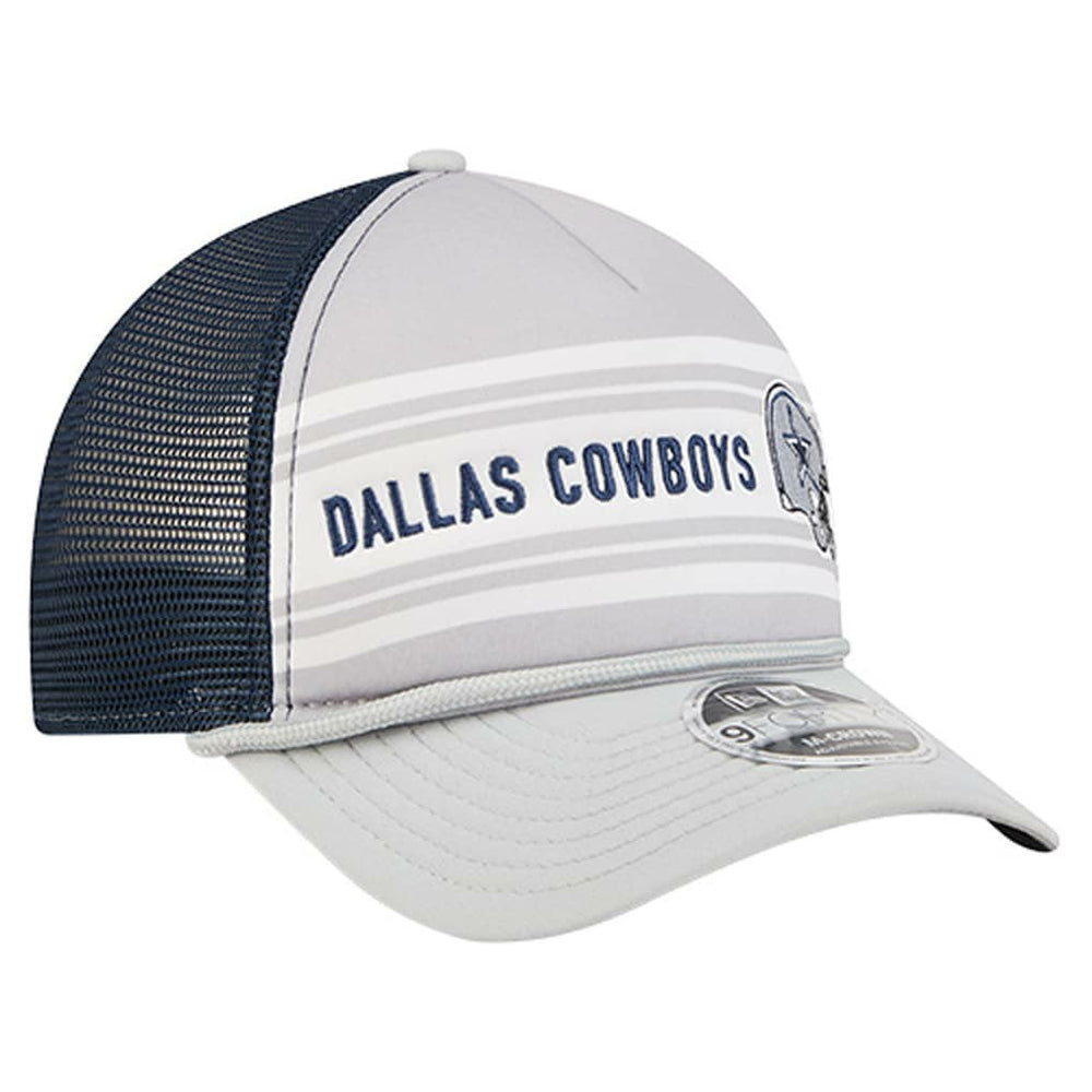 Dallas Cowboys New Era Linear A-Frame 9FORTY Adjustable Hat - Silver/Navy - NFL