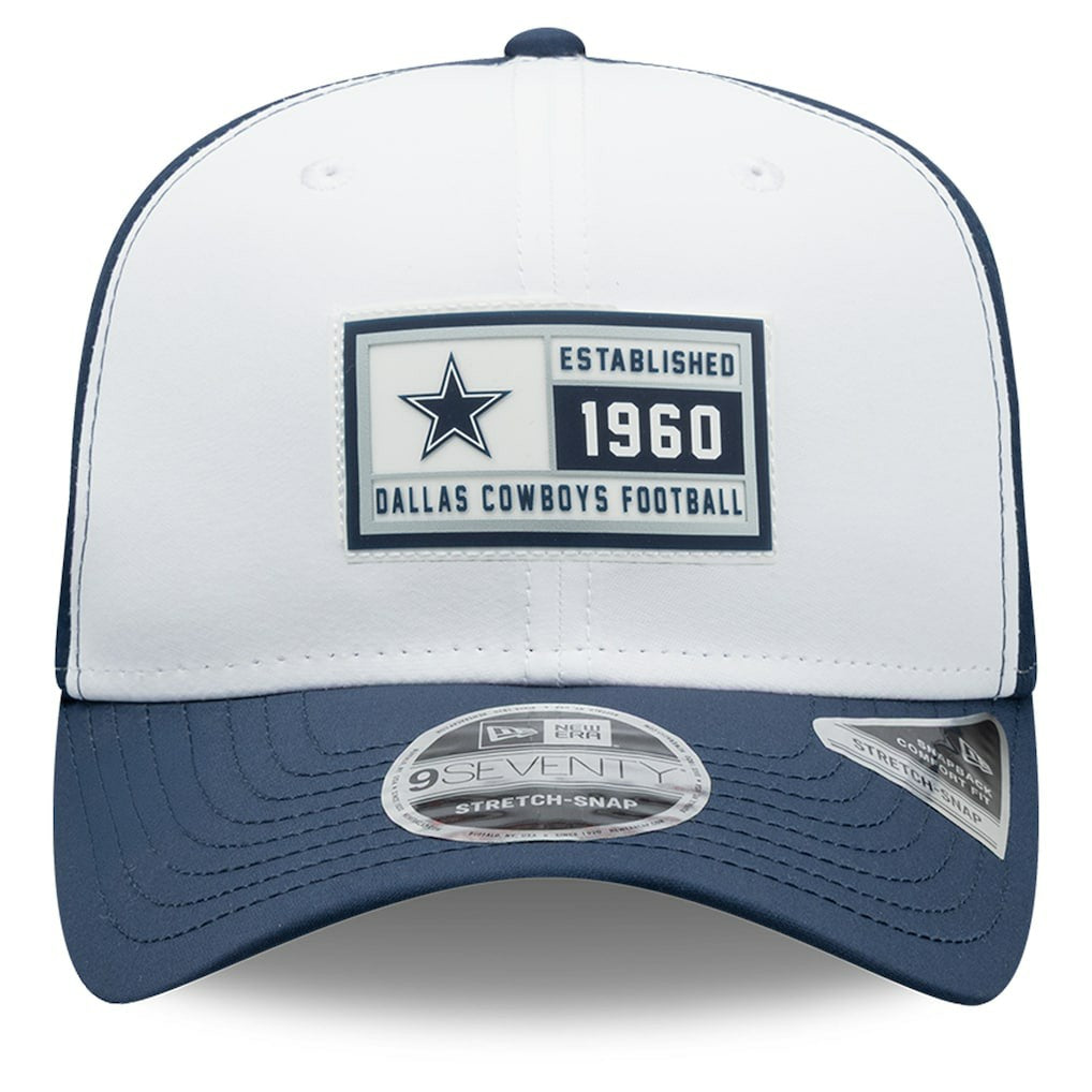 Dallas Cowboys New Era Established Patch 9SEVENTY Adjustable Hat - White/Navy - NFL