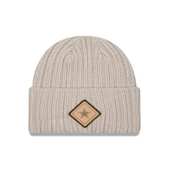 Dallas Cowboys New Era Logo Applique Cuffed Knit Hat - Light Beige - NFL