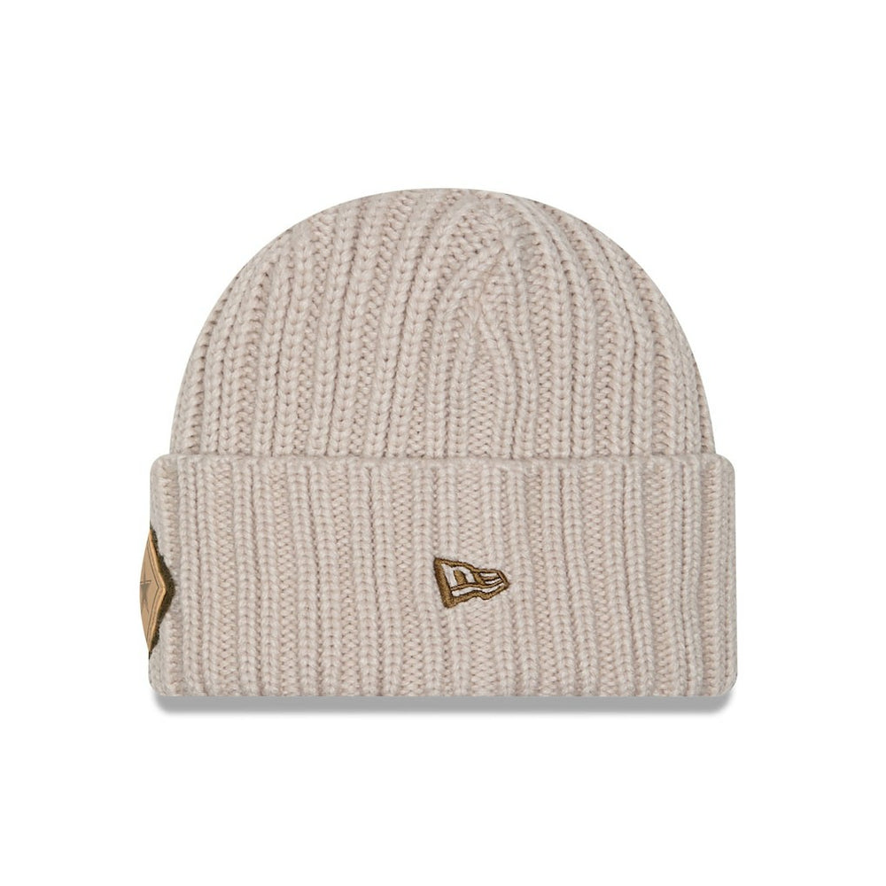 Dallas Cowboys New Era Logo Applique Cuffed Knit Hat - Light Beige - NFL