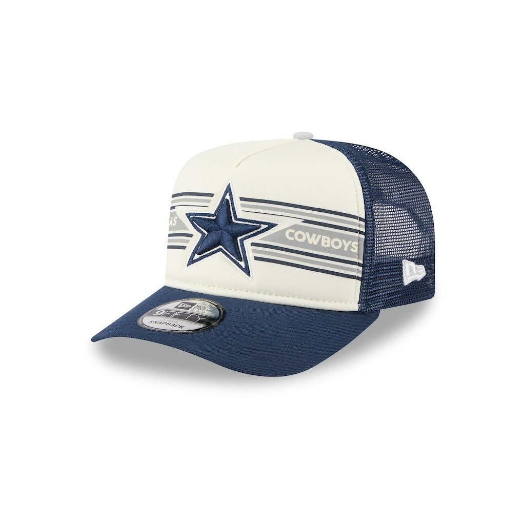 Dallas Cowboys New Era Banner A-Frame 9FIFTY Snapback Hat - Cream/Navy - NFL