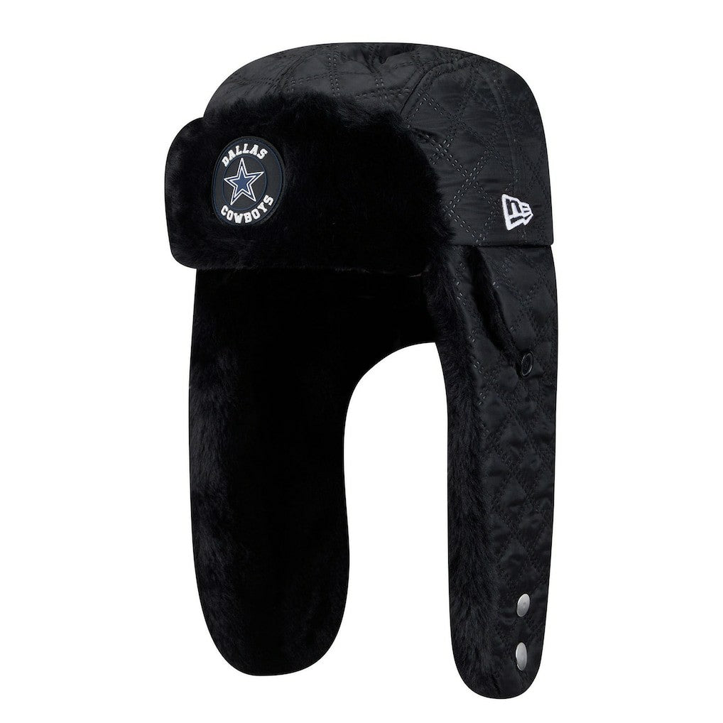 Dallas Cowboys New Era Quilted Trapper Hat - Black - NFL