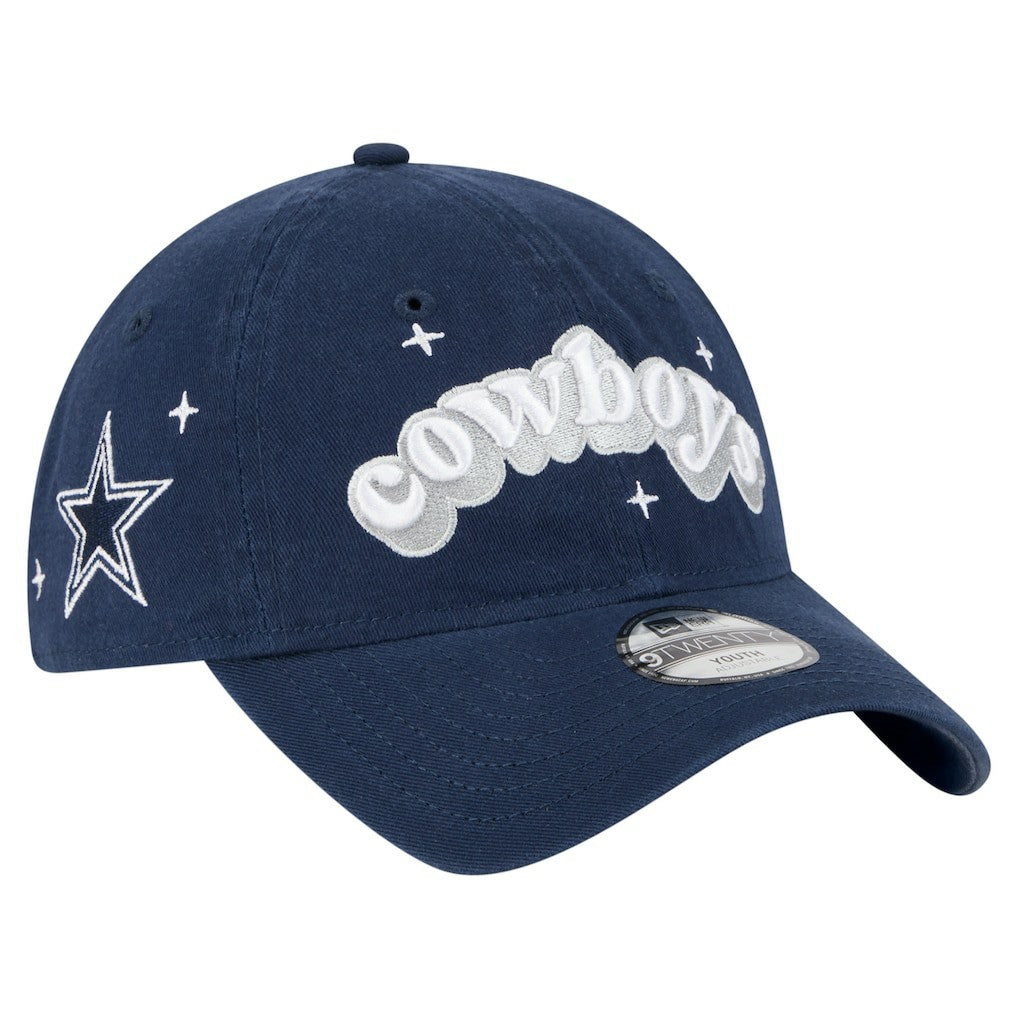 Dallas Cowboys New Era Girls Youth Cheer 9TWENTY Adjustable Hat - Navy - NFL