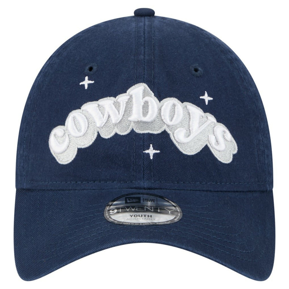 Dallas Cowboys New Era Girls Youth Cheer 9TWENTY Adjustable Hat - Navy - NFL