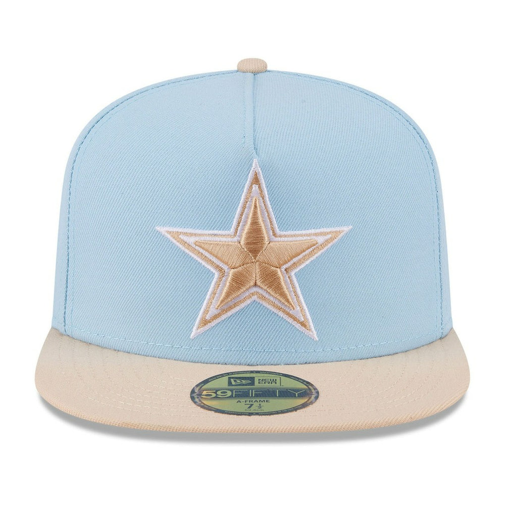 Dallas Cowboys New Era Two-Tone Color Pack A-Frame 59FIFTY Fitted Hat - Light Blue/Light Beige - NFL