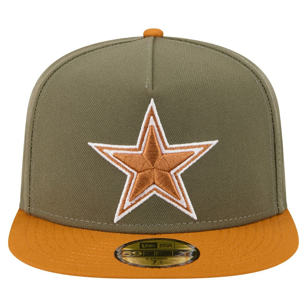 Dallas Cowboys New Era 2-Tone Color Pack A-Frame 59FIFTY Fitted Hat - Olive/Brown - NFL